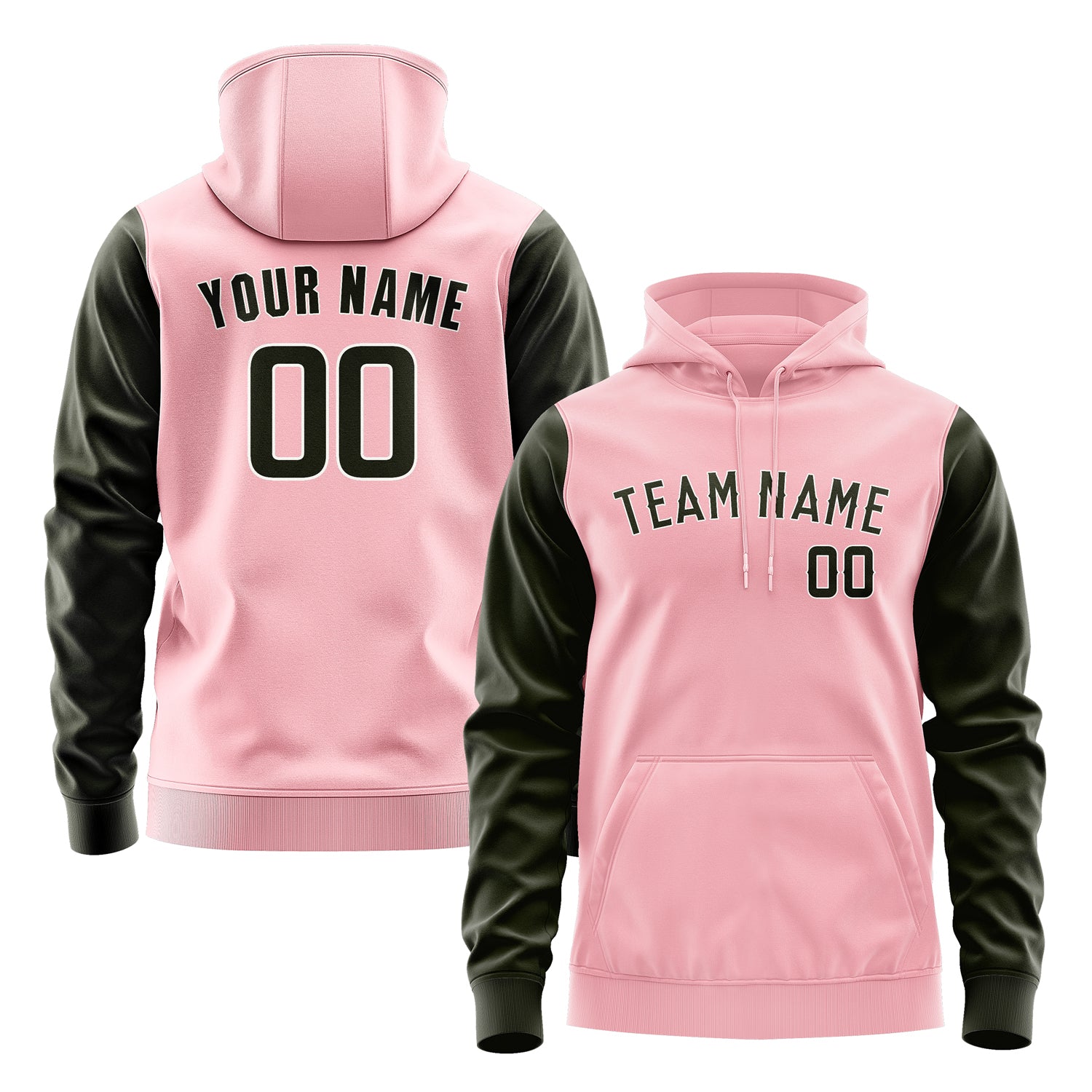 Custom Light Pink Olive Hoodie 2121020221B31802