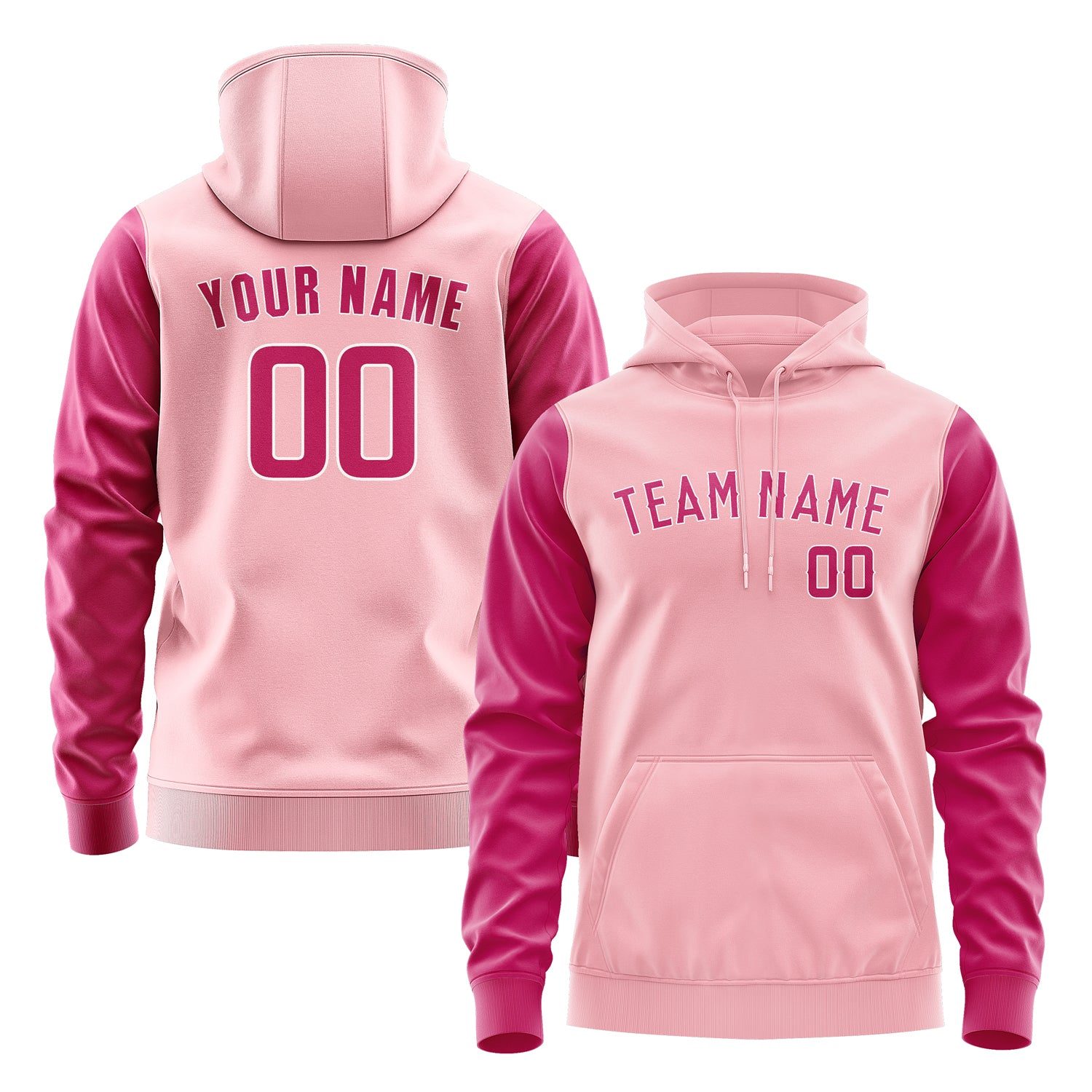 Custom Light Pink Pink Hoodie 2121131321B31813