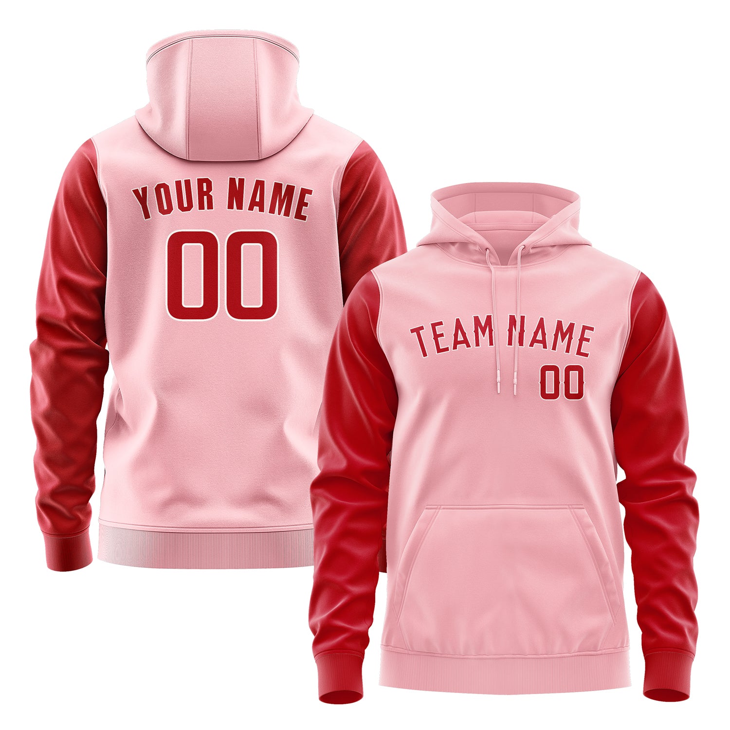 Custom Light Pink Red Hoodie 2121141421B31814