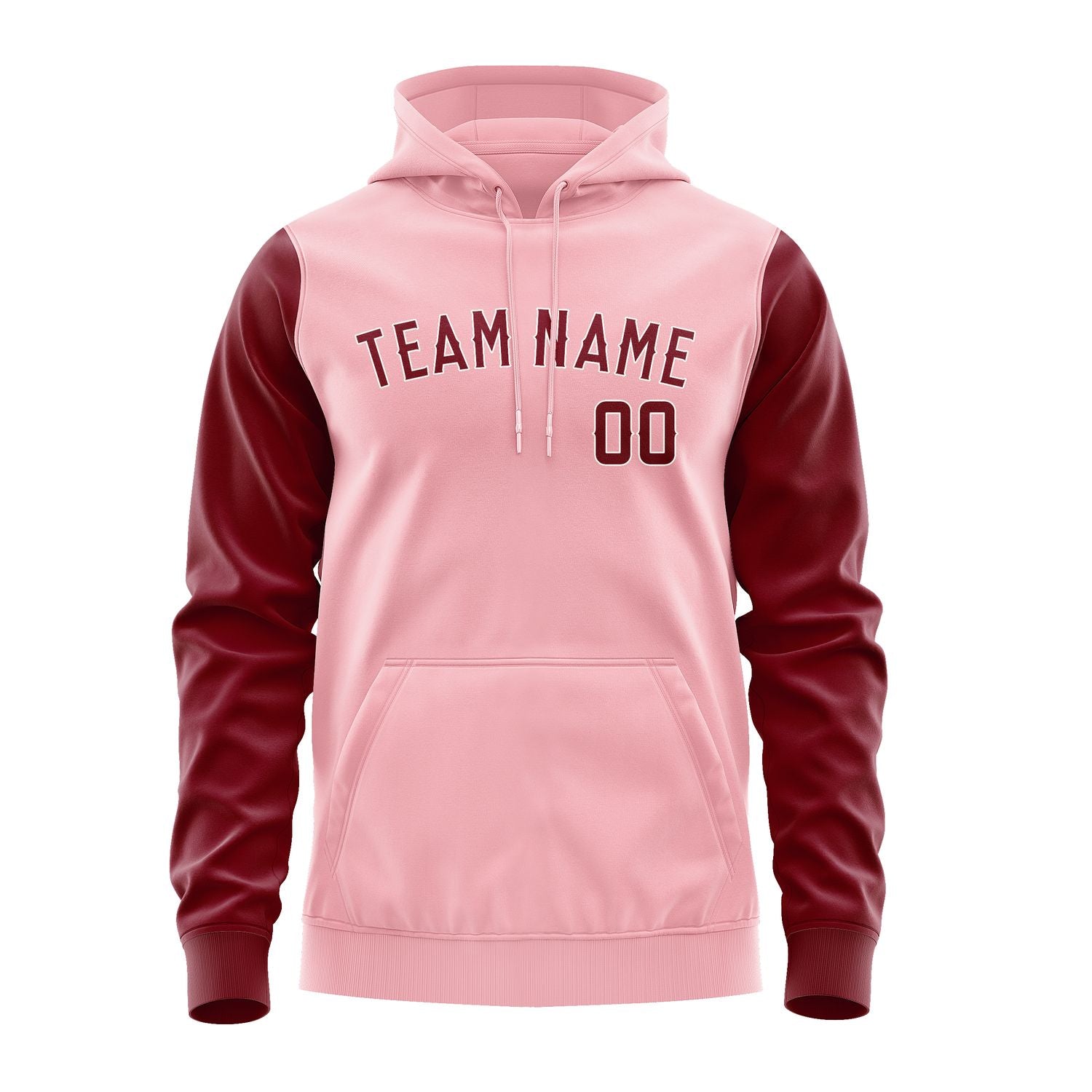 Custom Light Pink Crimson Red Hoodie 2121151521B31815