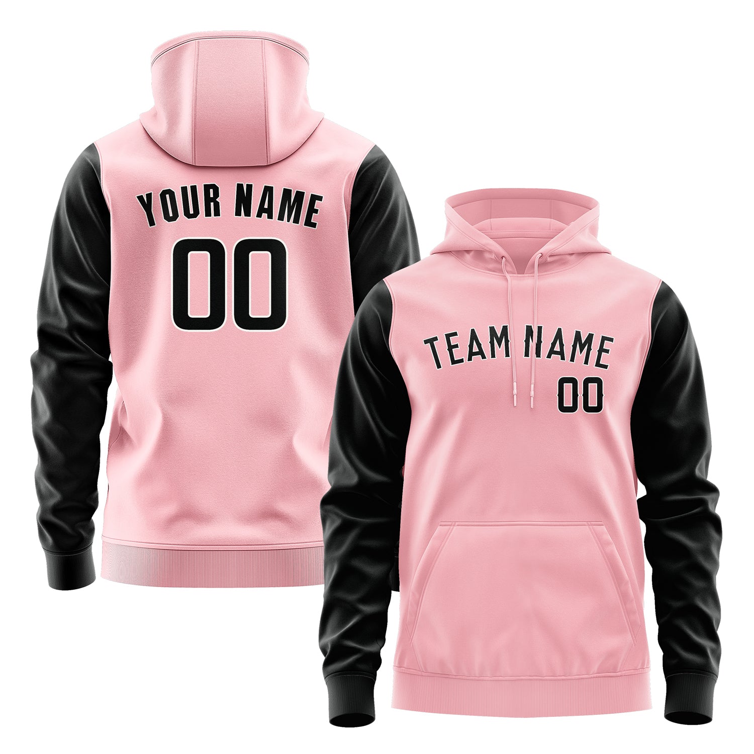 Custom Light Pink Black Hoodie 2121171721B31817