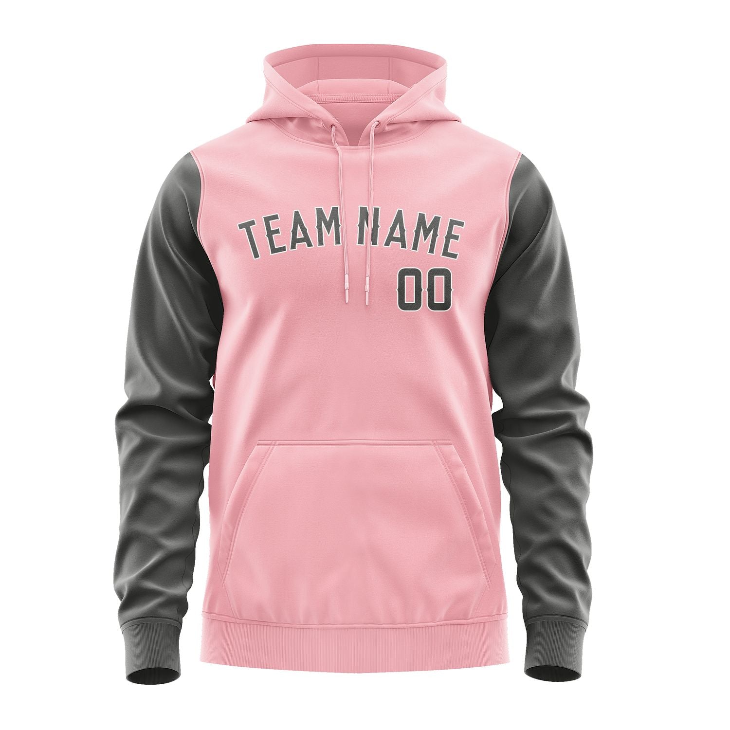 Custom Light Pink Dark Grey Hoodie 2121202021B31820