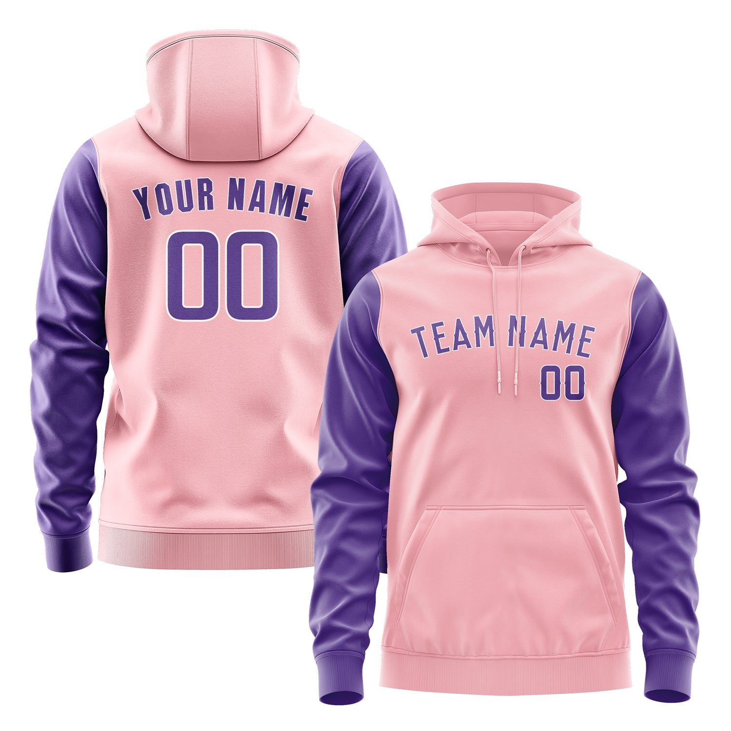 Custom Light Pink Light Purple Hoodie 2121232321B31823