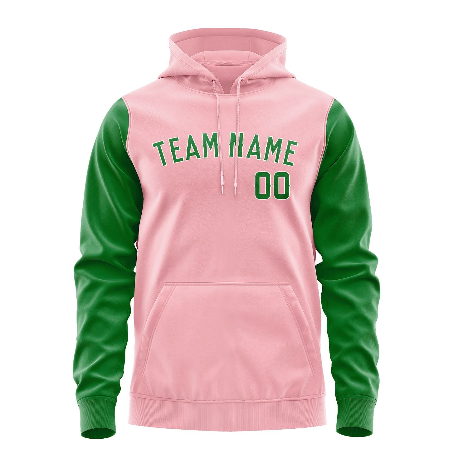 Custom Light Pink Emerald Green Hoodie 2121242421B31824