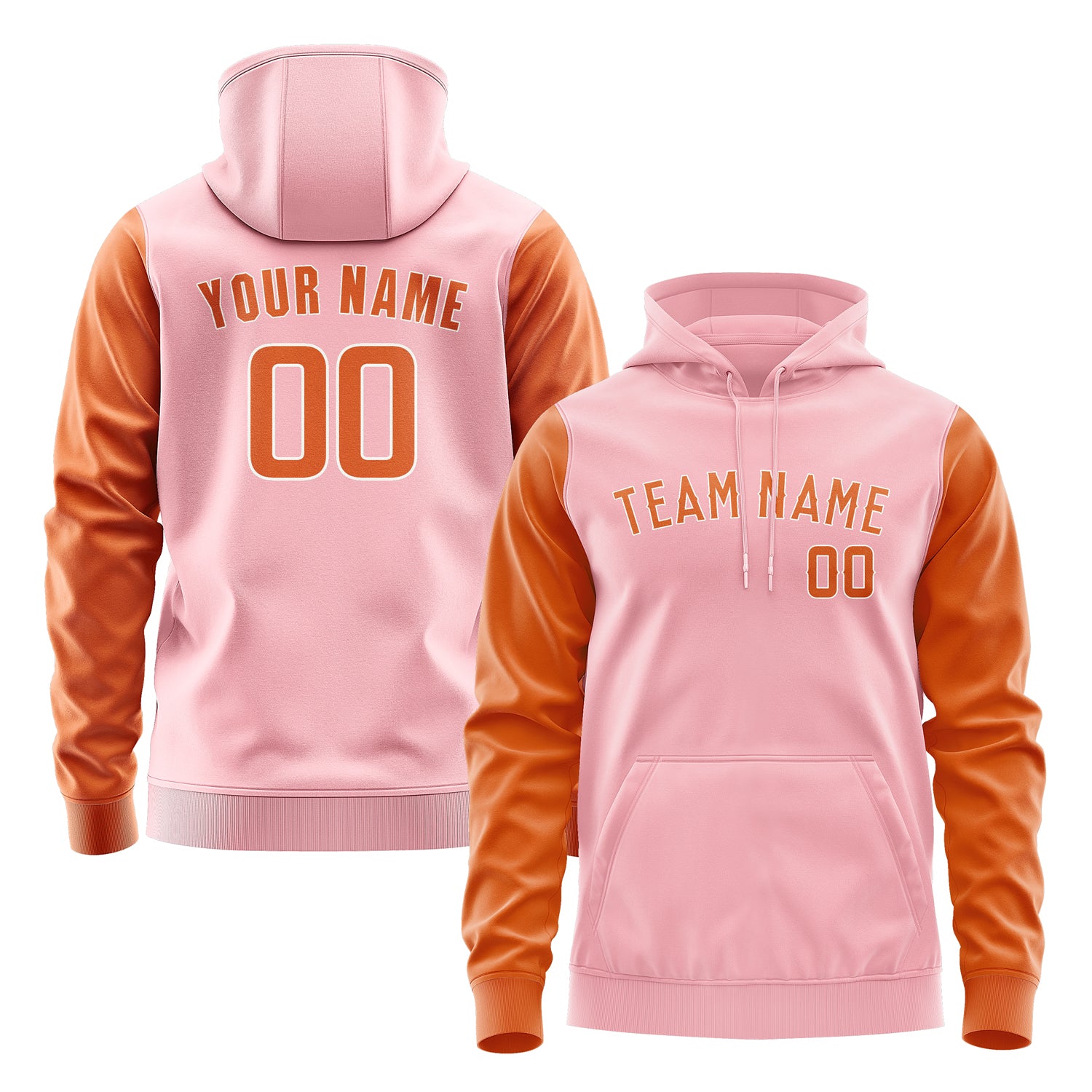 Custom Light Pink Orange Hoodie 2121282821B31828