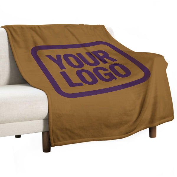 Custom Khaki Purple Blanket