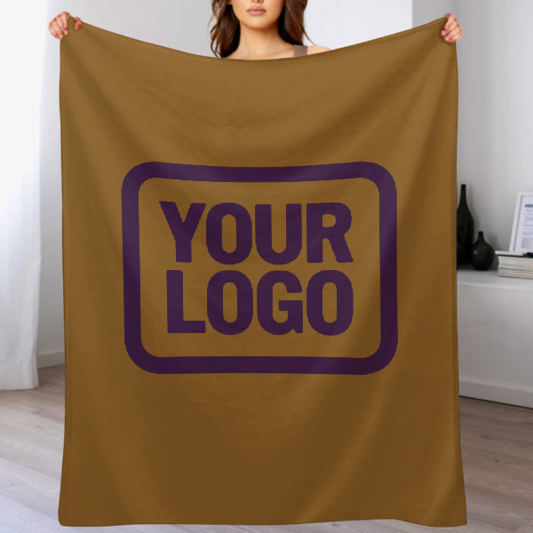Custom Khaki Purple Blanket