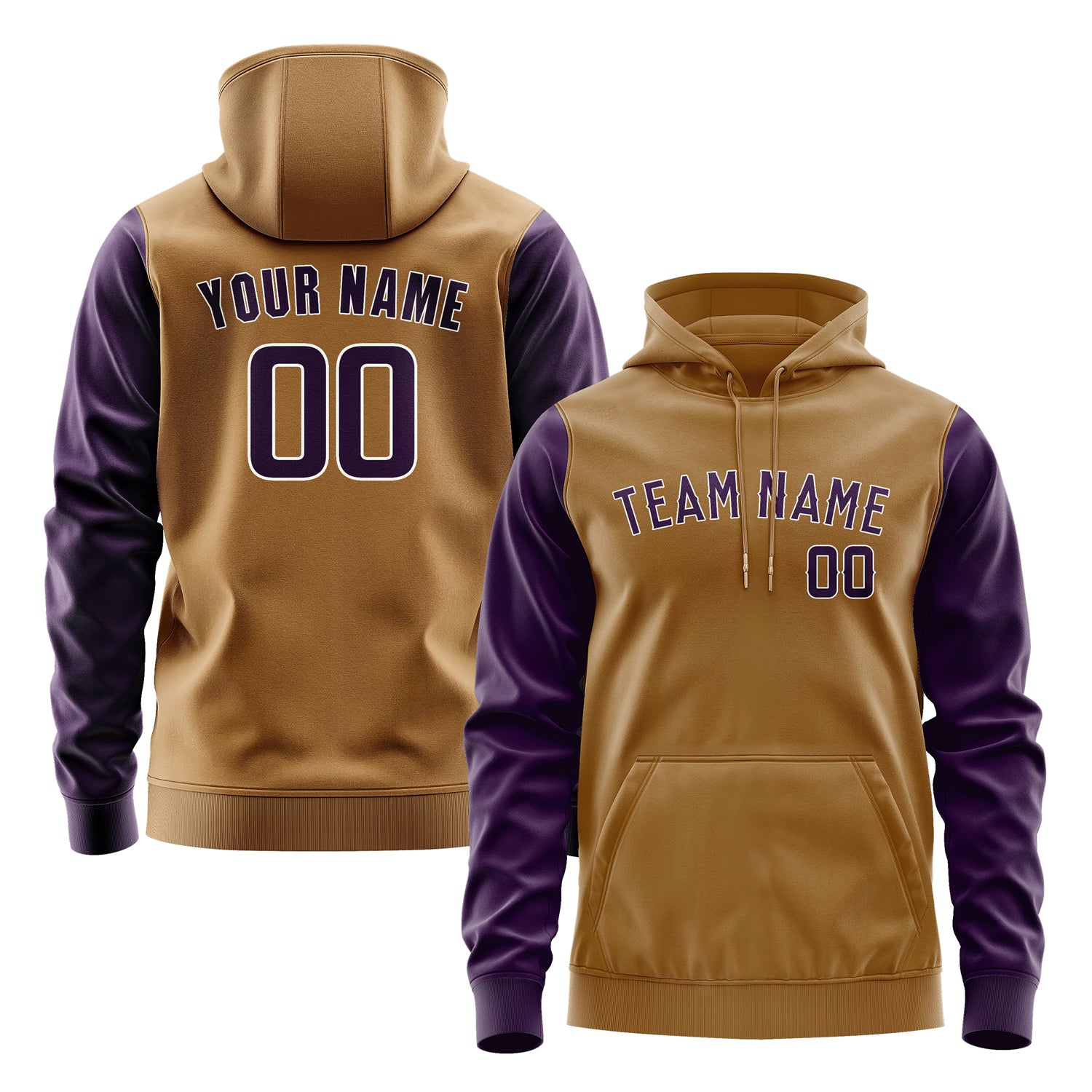 Custom Khaki Purple Hoodie 2222070722B31807