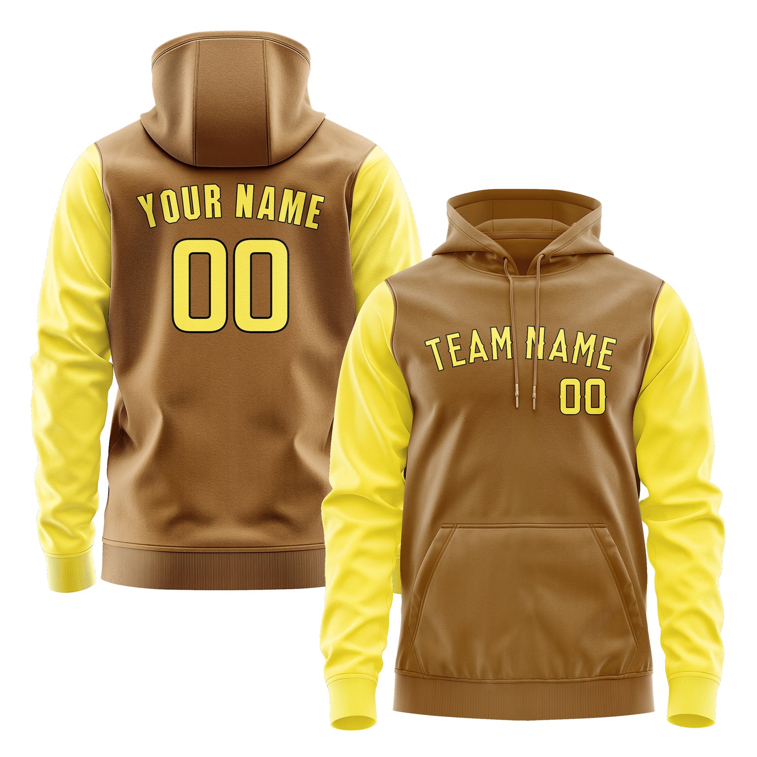 Custom Khaki Light Yellow Hoodie 2222262622B31726