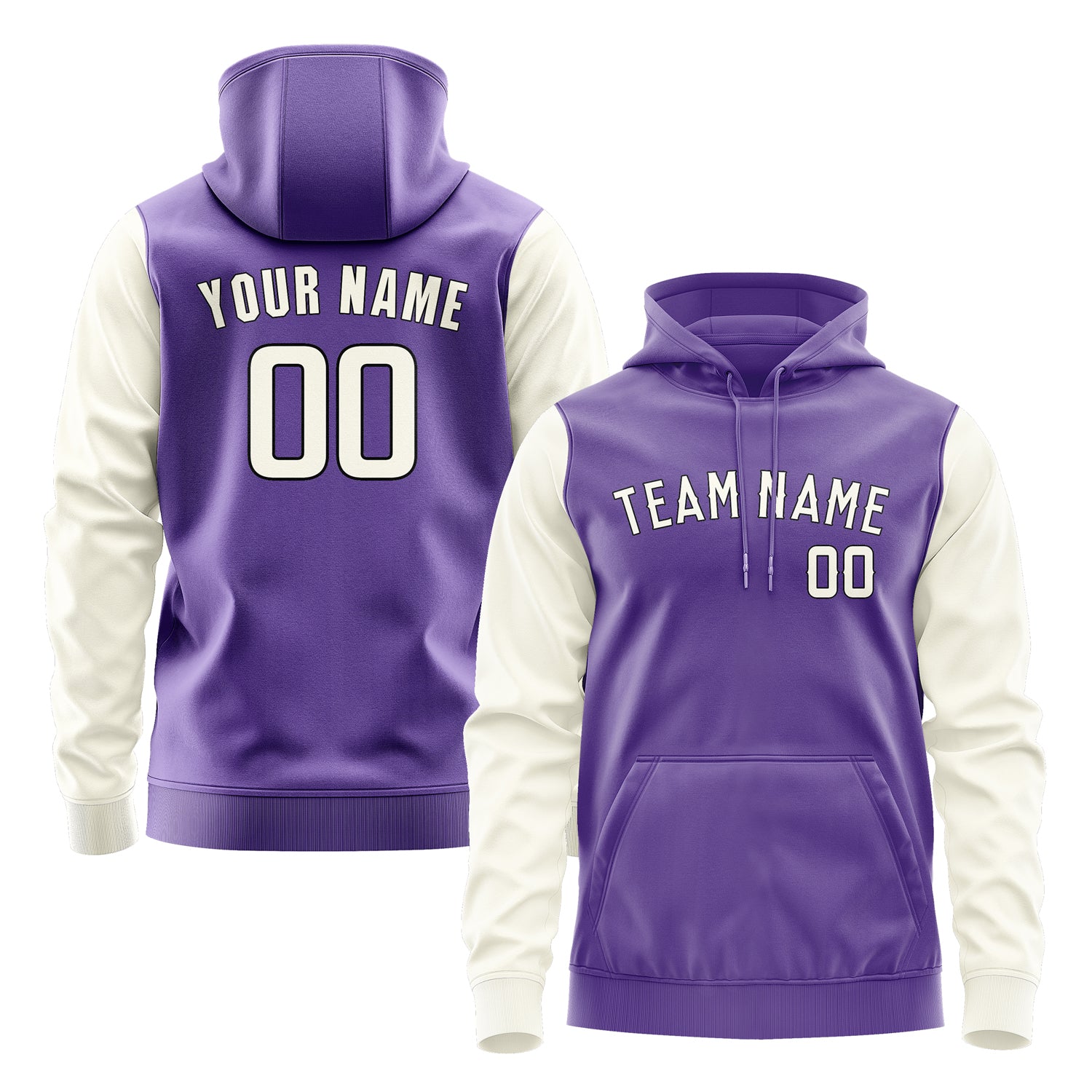 Custom Light Purple Cream Hoodie 2323030323B31703