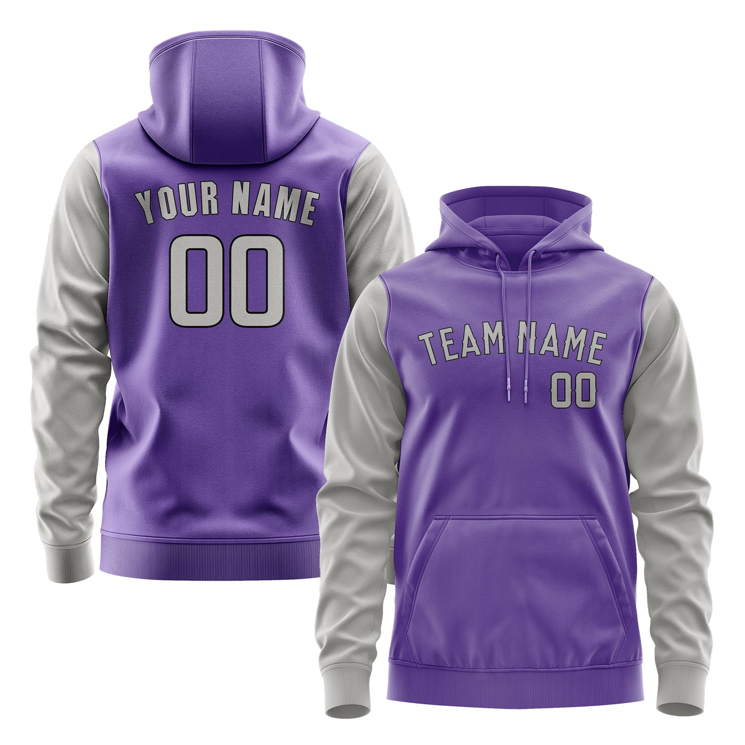 Custom Light Purple Gray Hoodie 2323040423B31704