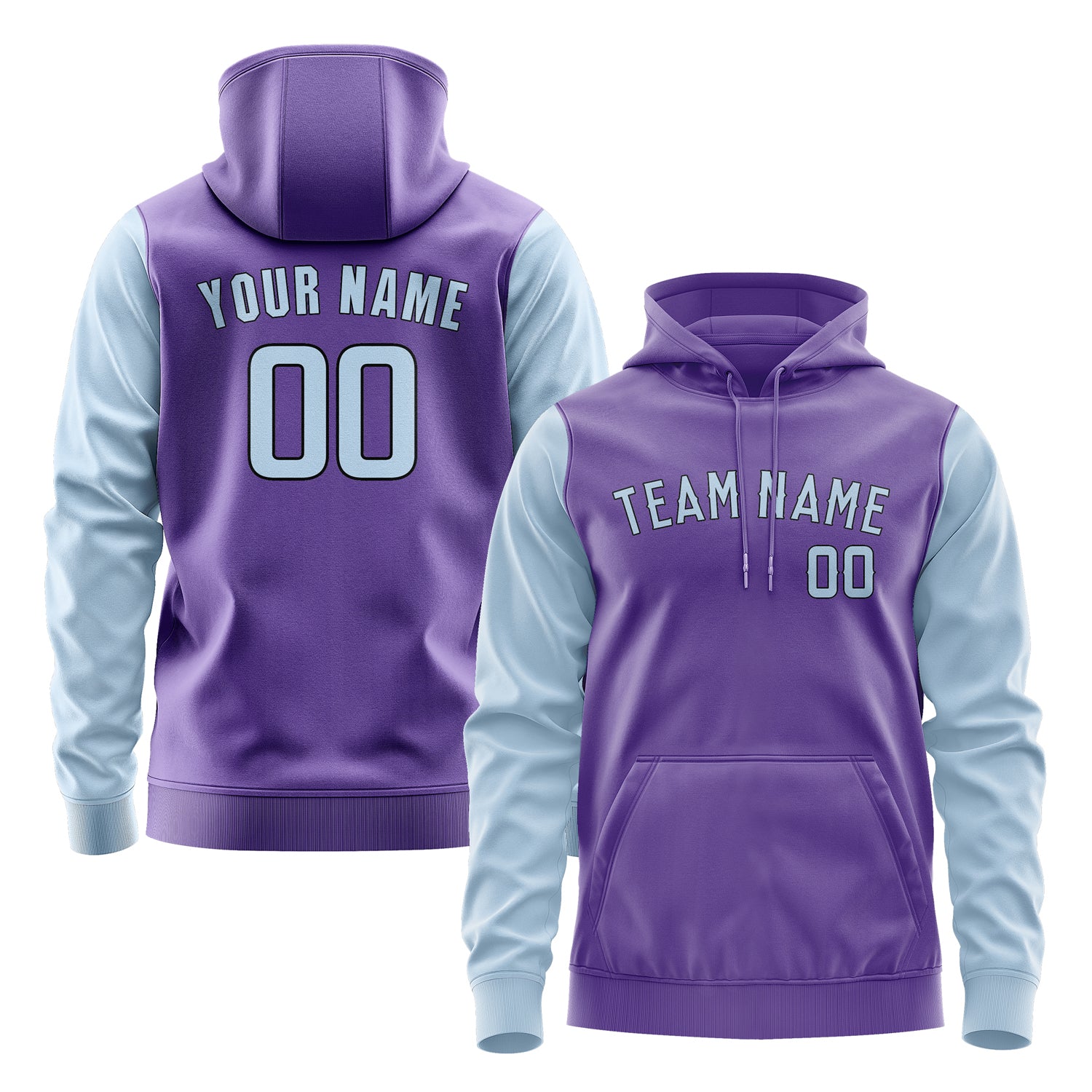 Custom Light Purple Light Blue Hoodie 2323080823B31708