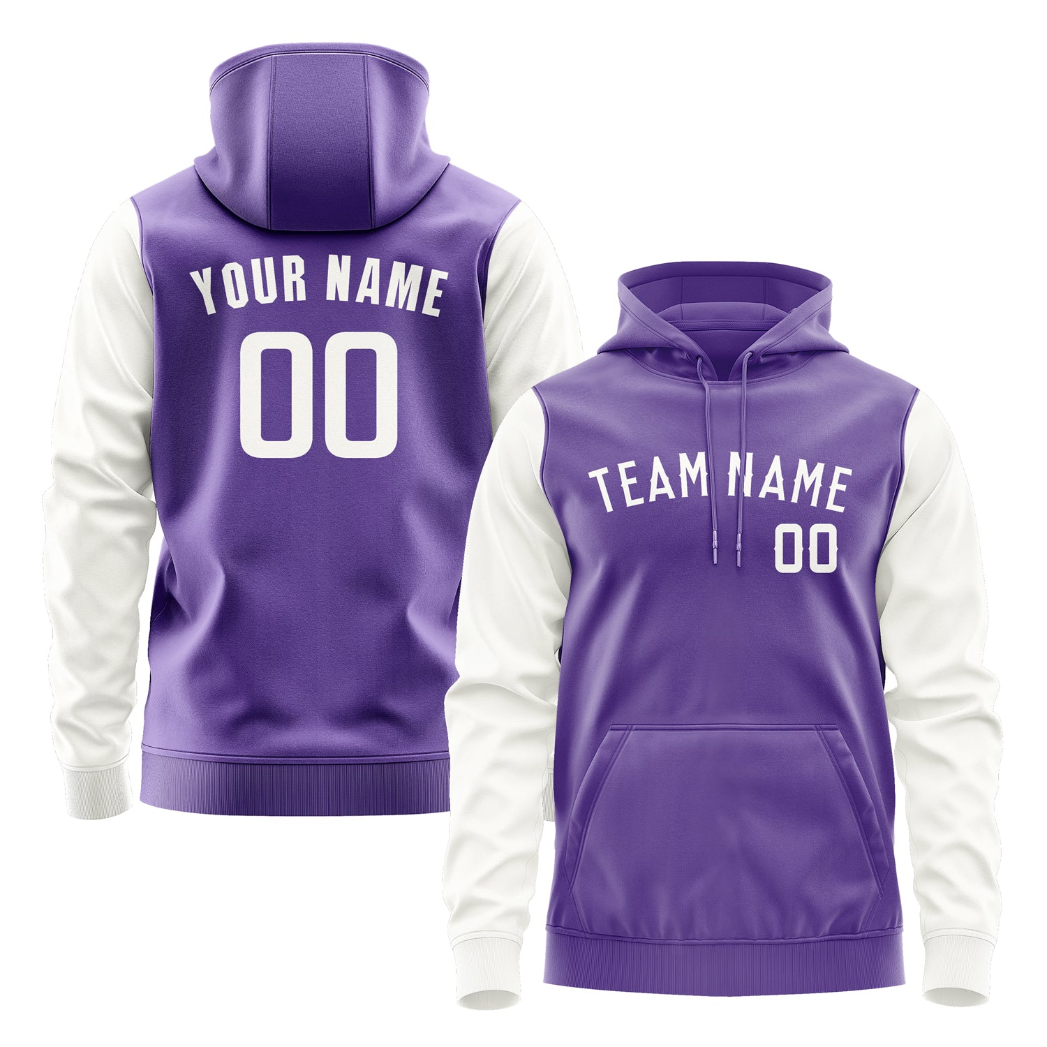 Custom Light Purple White Hoodie 2323181823B31818