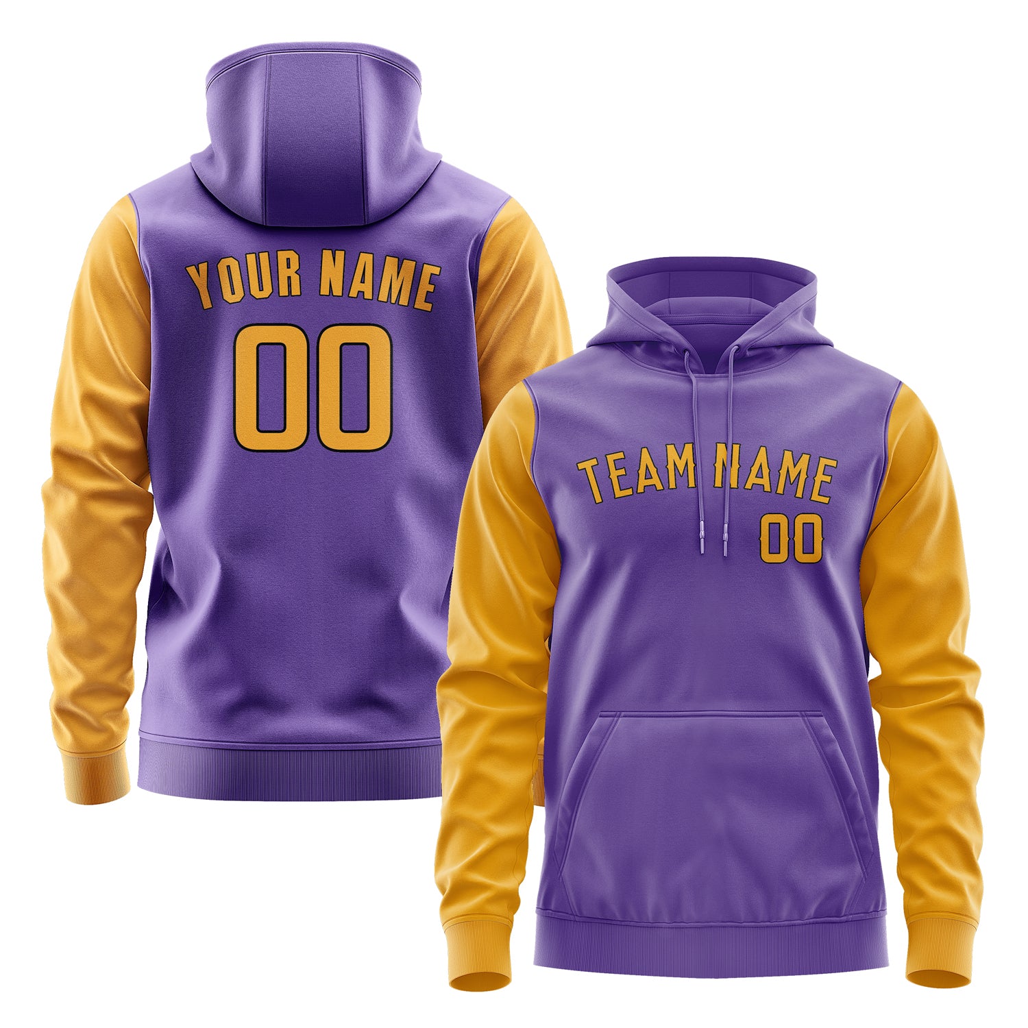 Custom Light Purple Yellow Hoodie 2323191923B31719