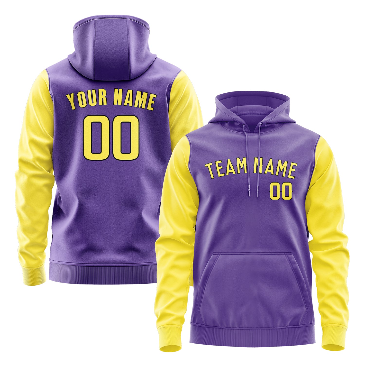 Custom Light Purple Light Yellow Hoodie 2323262623B31726