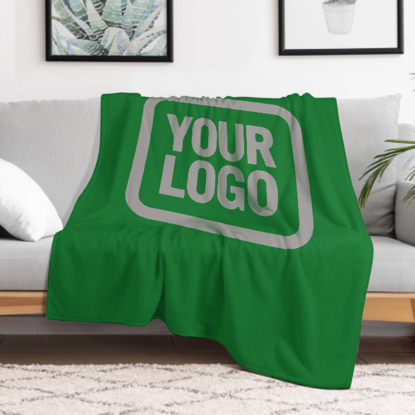 Custom Emerald Green Gray Blanket