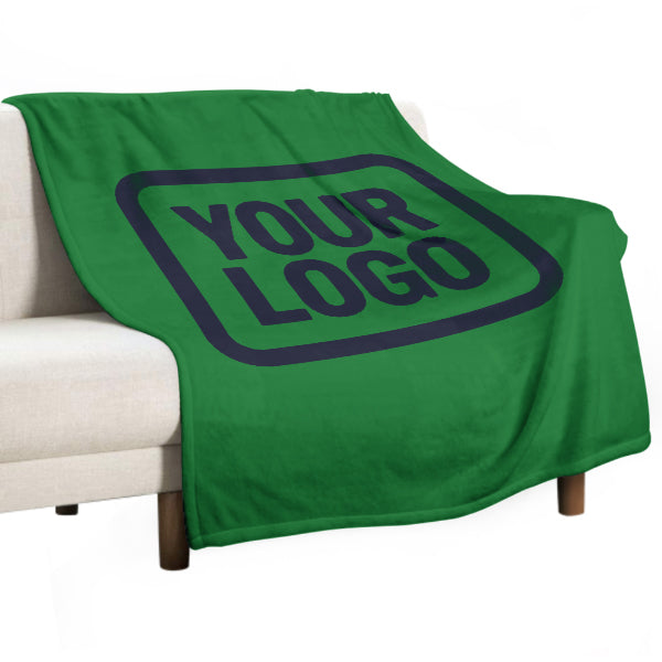 Custom Emerald Green Steel Blue Blanket