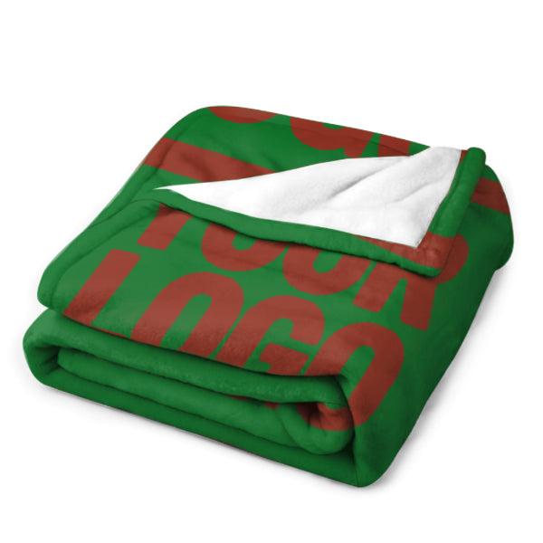 Custom Emerald Green Coral Red Blanket
