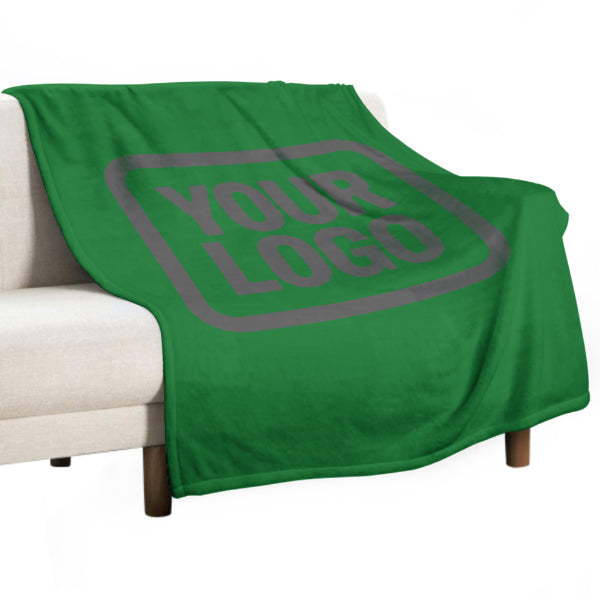 Custom Emerald Green Dark Gray Blanket