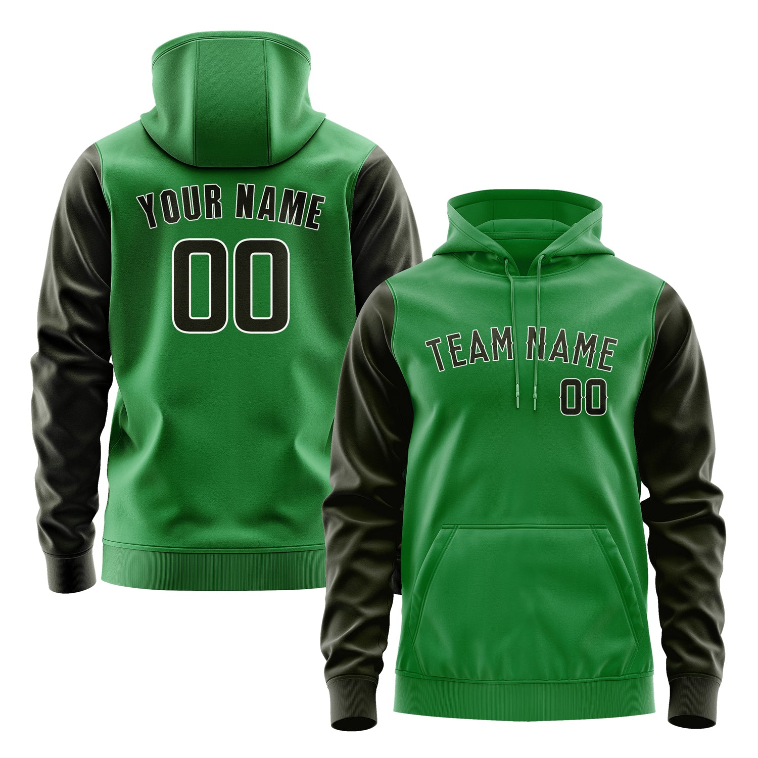 Custom Emerald Green Olive Hoodie 2424020224B31802