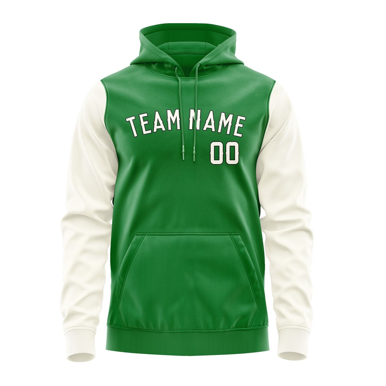 Custom Emerald Green Cream Hoodie 2424030324B31703