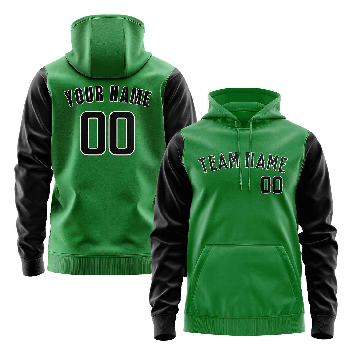 Custom Emerald Green Black Hoodie 2424171724B31817