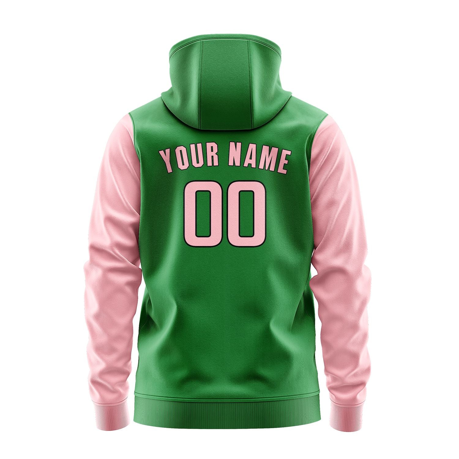 Custom Emerald Green Light Pink Hoodie 2424212124B31721