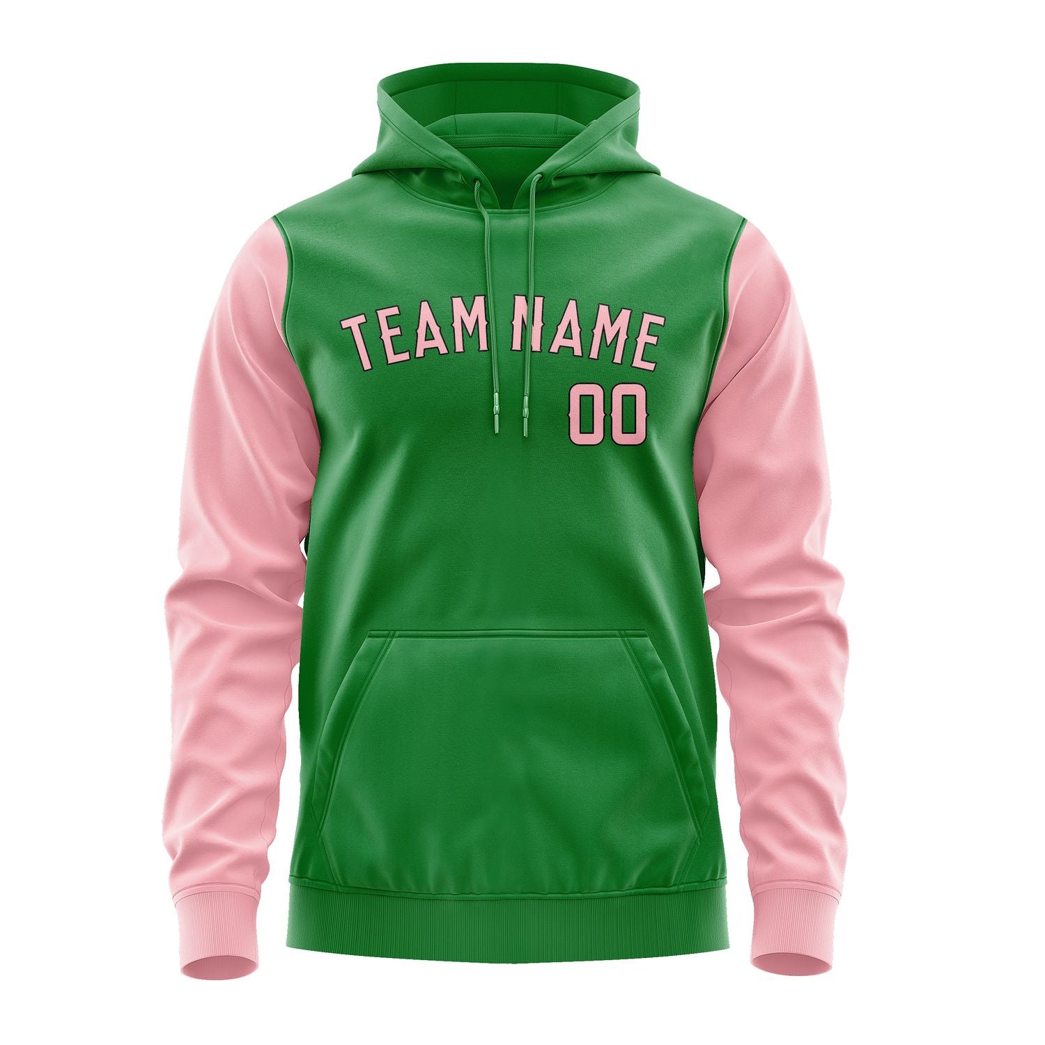 Custom Emerald Green Light Pink Hoodie 2424212124B31721