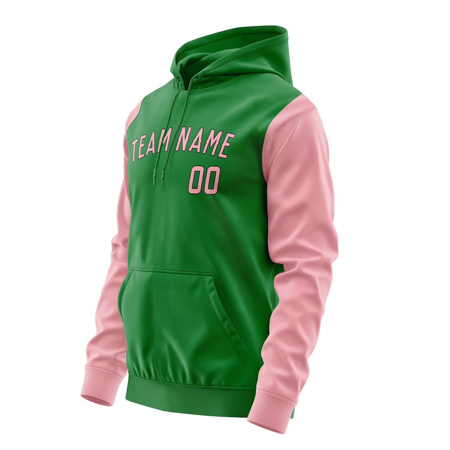 Custom Emerald Green Light Pink Hoodie 2424212124B31721