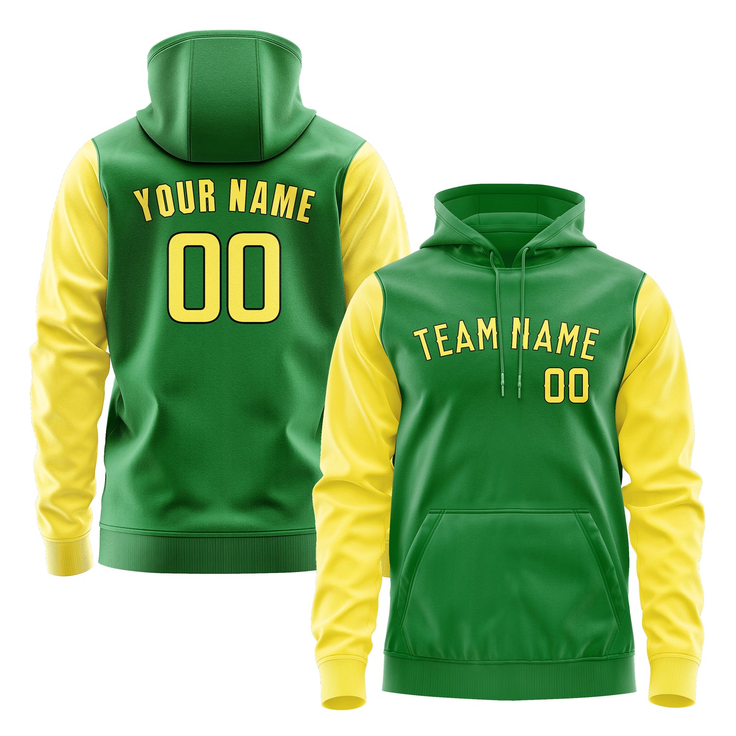 Custom Emerald Green Light Yellow Hoodie 2424262624B31726