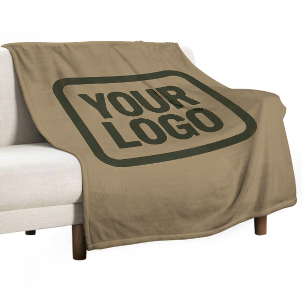 Custom Light Khaki Dark Olive Blanket