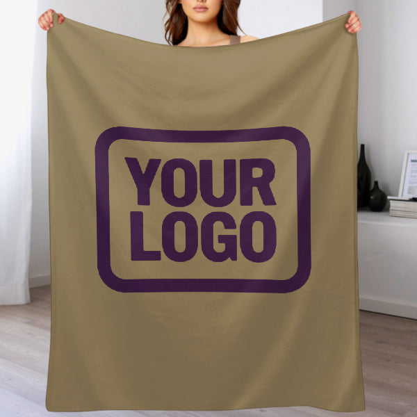 Custom Light Khaki Purple Blanket