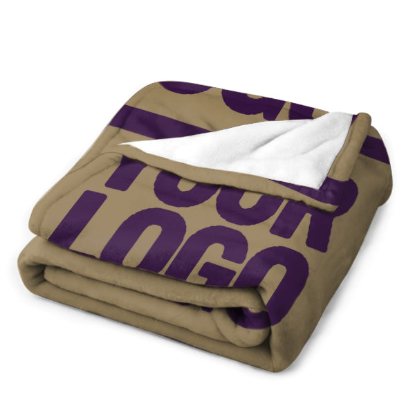 Custom Light Khaki Purple Blanket