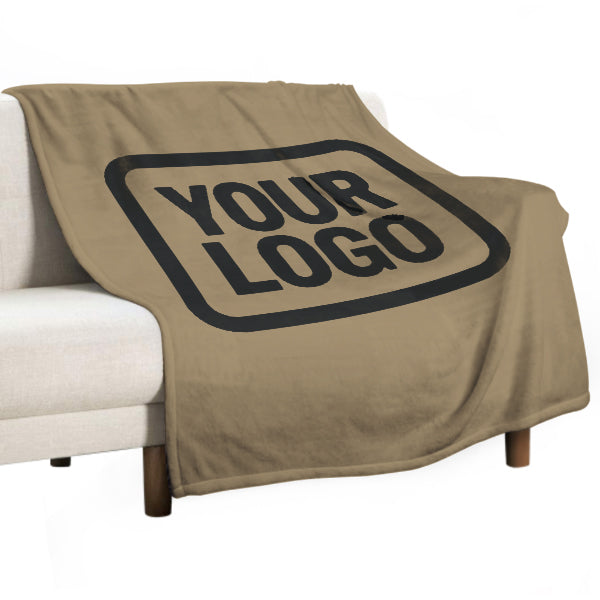 Custom Light Khaki Black Blanket