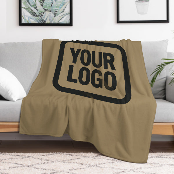 Custom Light Khaki Black Blanket