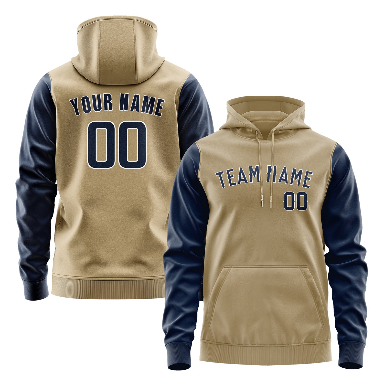 Custom Light Khaki Blue Hoodie 2525101025B31810