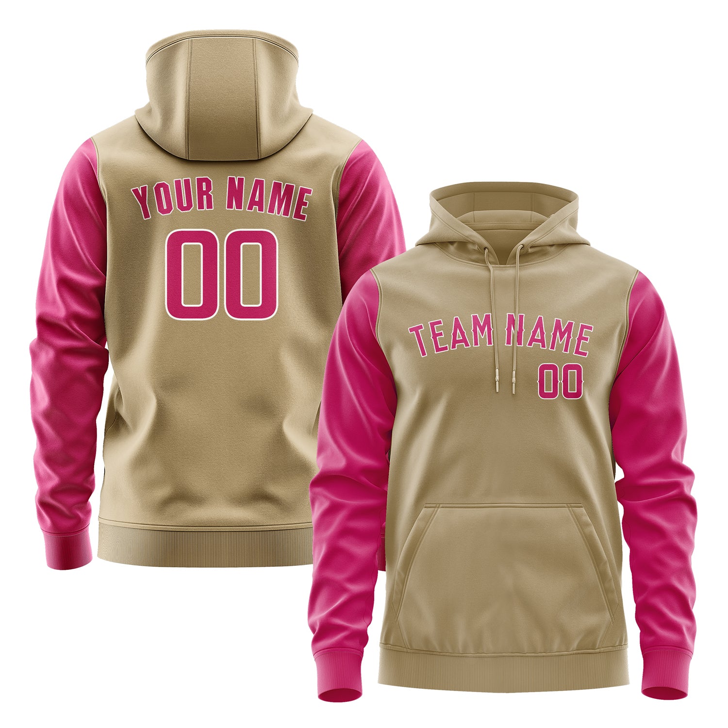 Custom Light Khaki Pink Hoodie 2525131325B31813