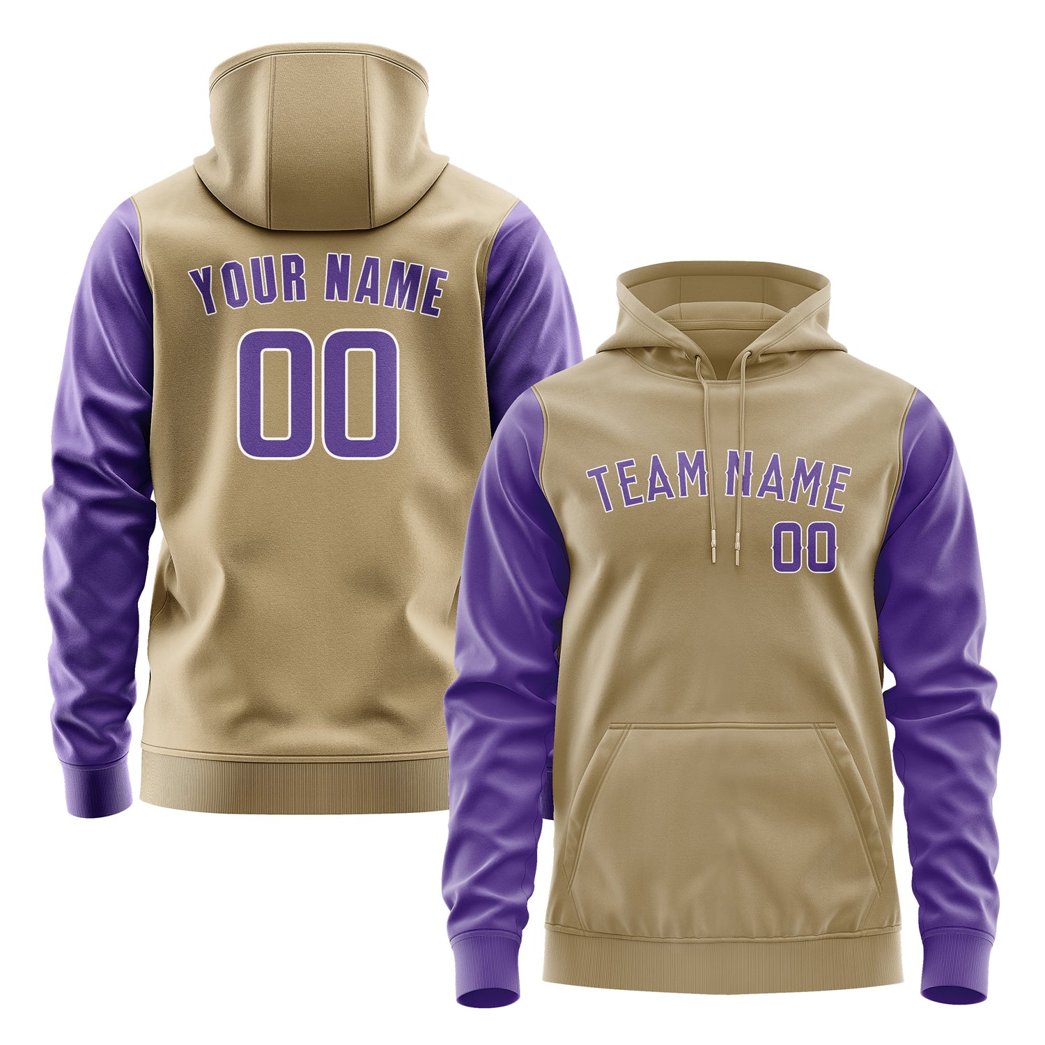 Custom Light Khaki Light Purple Hoodie 2525232325B31823