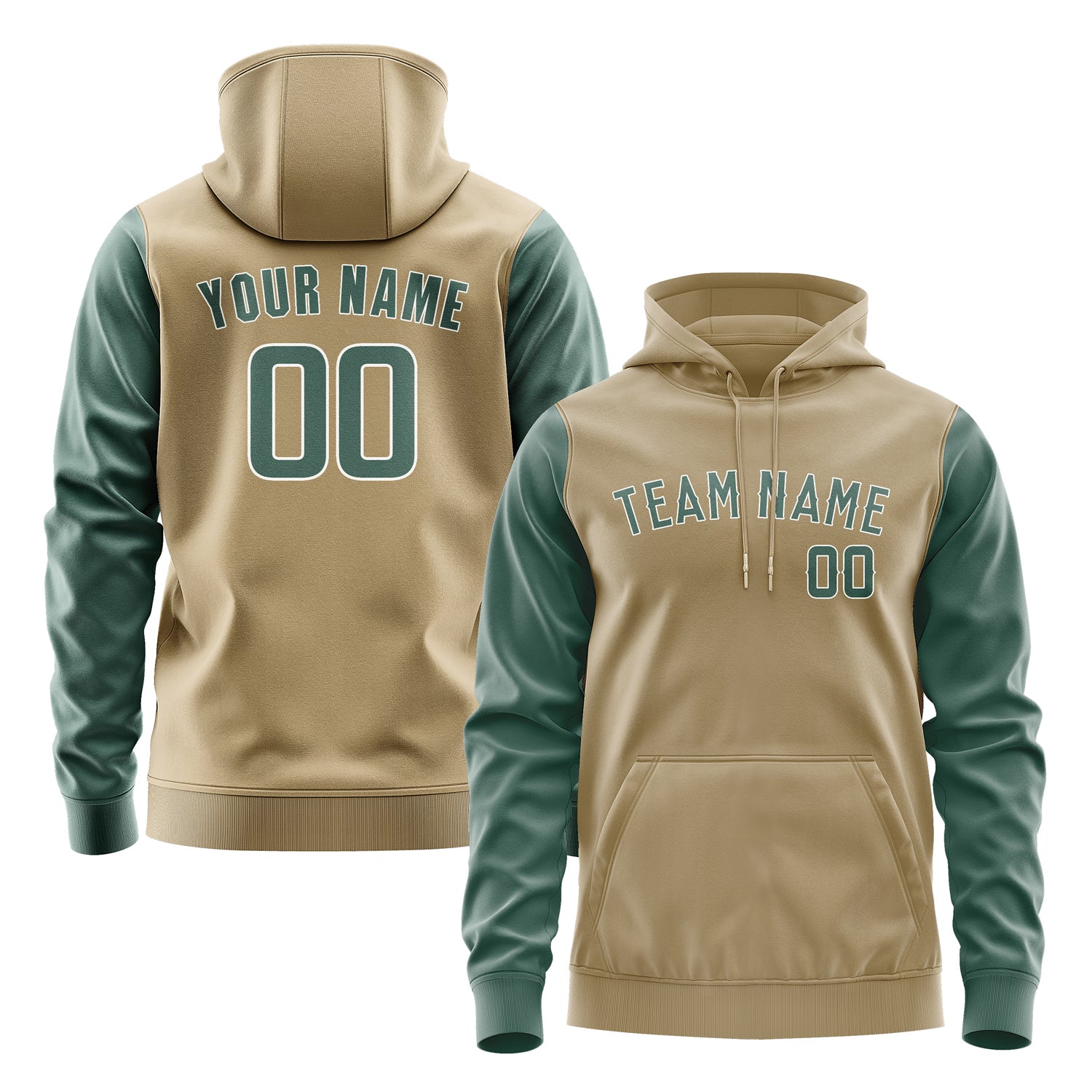 Custom Light Khaki Blue Green Hoodie 2525272725B31827