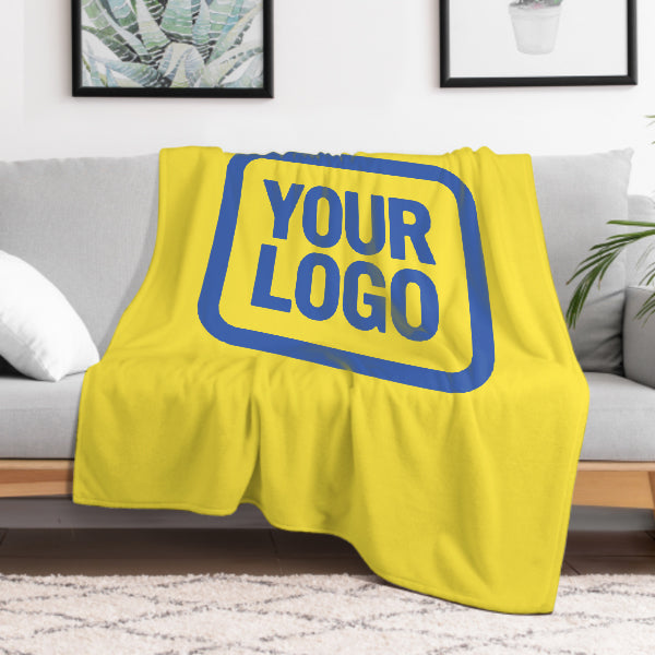 Custom Pale Yellow Sky Blue Blanket