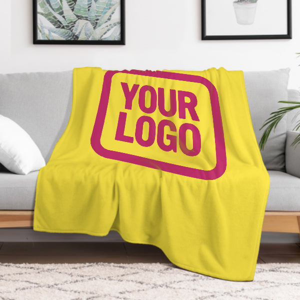 Custom Pale Yellow Pink Blanket