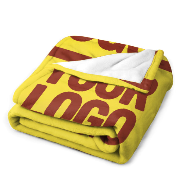 Custom Pale Yellow Coral Red Blanket