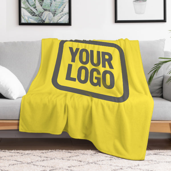 Custom Pale Yellow Dark Gray Blanket