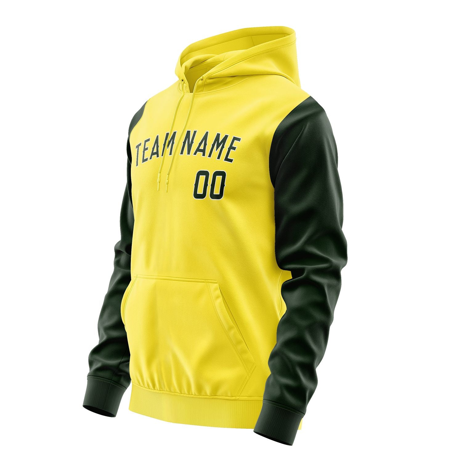 Custom Light Yellow Dark Green Hoodie 2626060626B31806
