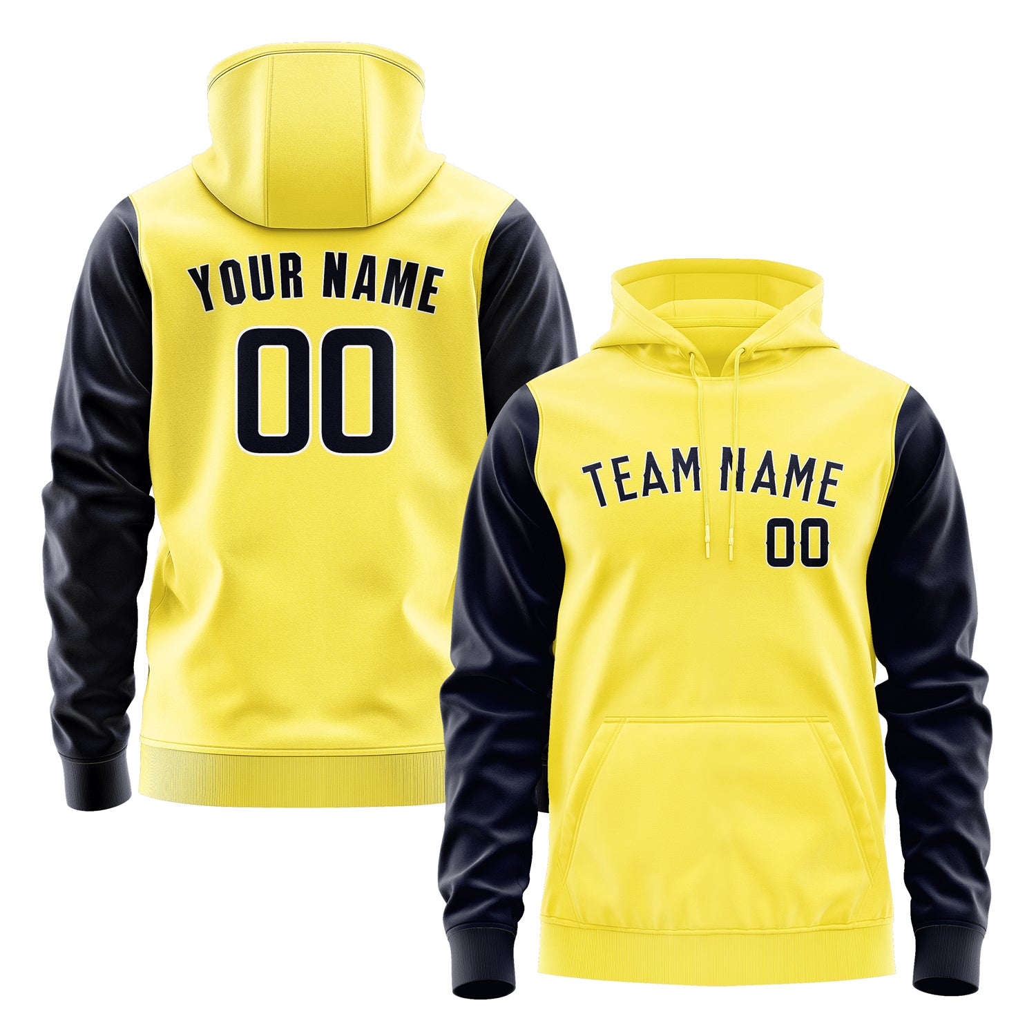 Custom Light Yellow Navy Hoodie 2626111126B31811