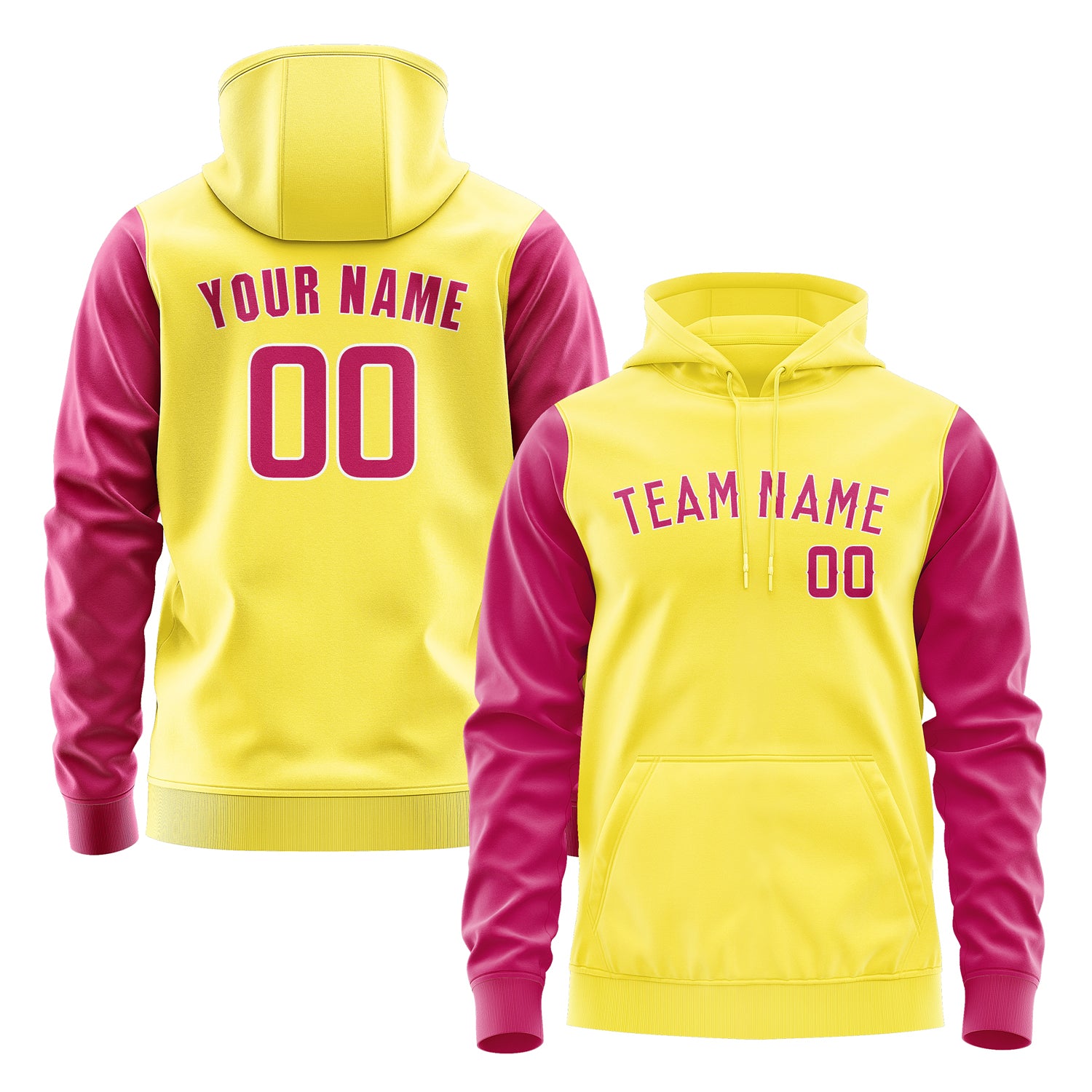 Custom Light Yellow Pink Hoodie 2626131326B31813