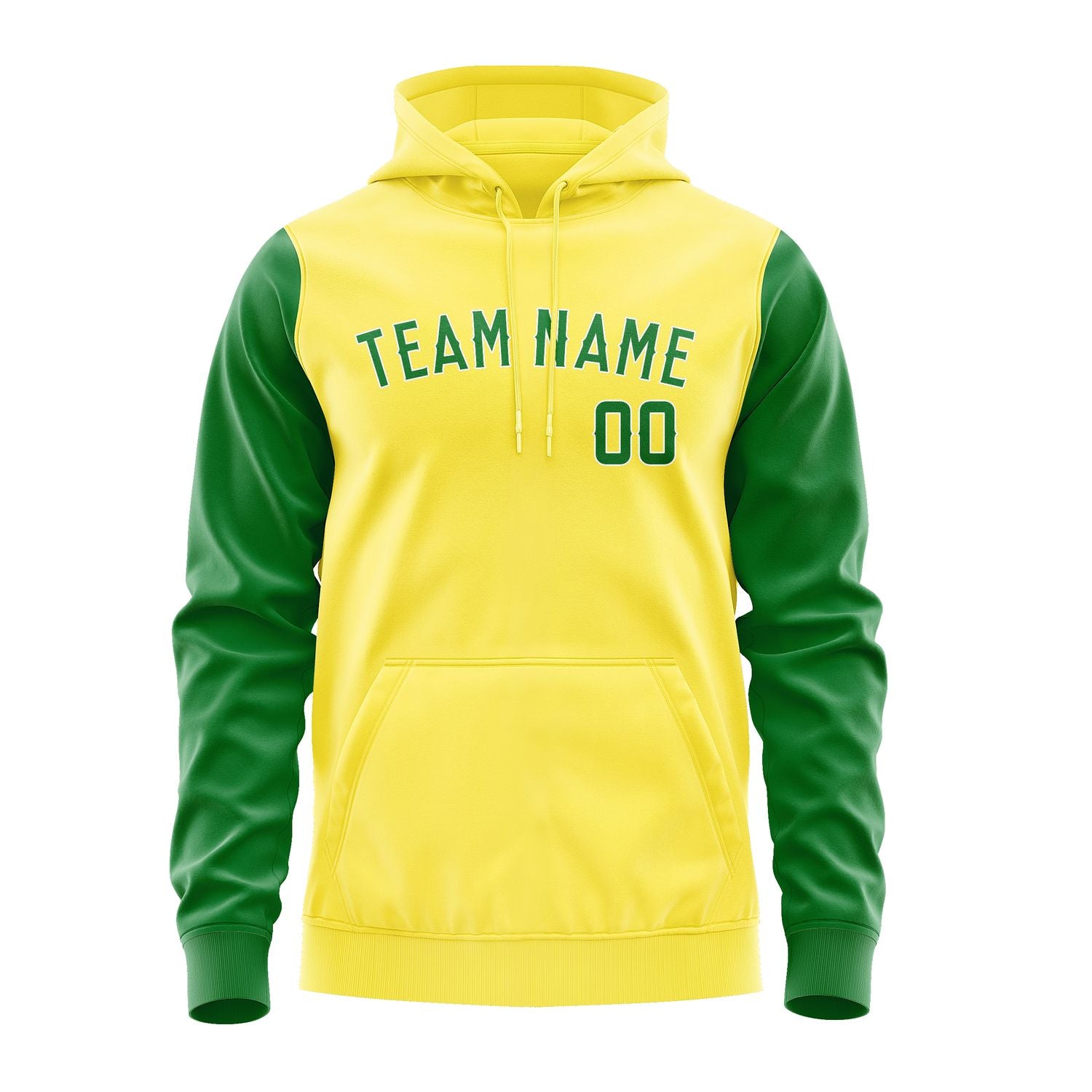 Custom Light Yellow Emerald Green Hoodie 2626242426B31824