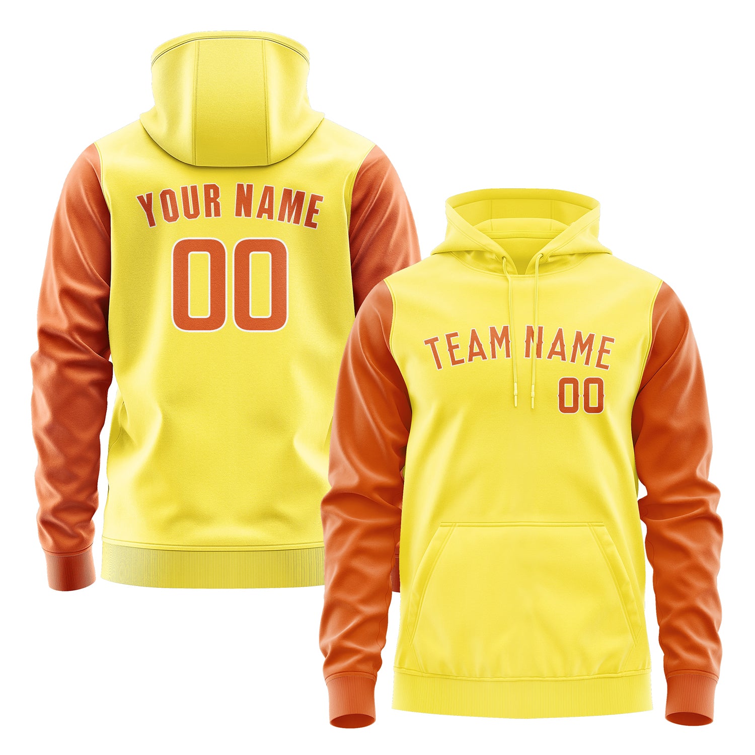 Custom Light Yellow Orange Hoodie 2626282826B31828