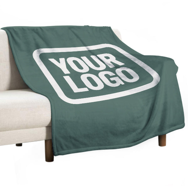 Custom Teal White Blanket