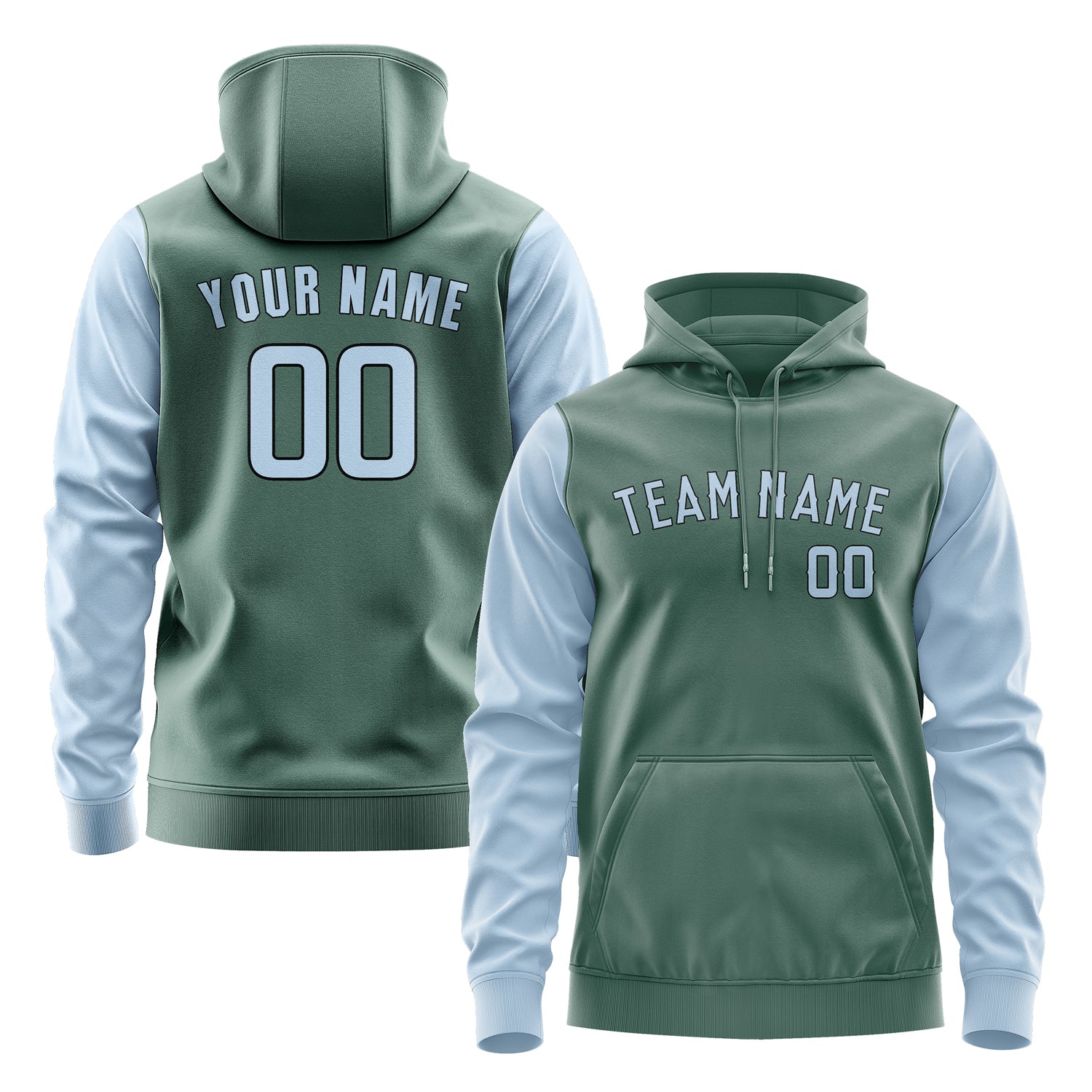 Custom Blue Green Light Blue Hoodie 2727080827B31708